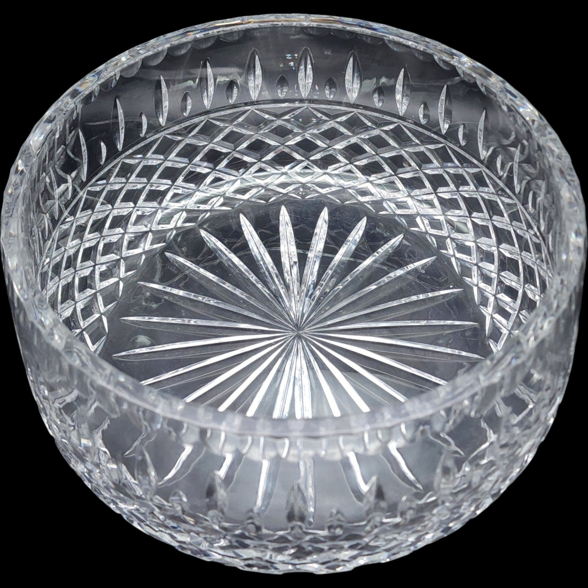 Avitra Venice Cut Crystal Bowl Diamond Cut Lead Crystal