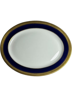 Aynsley England Buckingham Cobalt Blue & Gold 15" Oval Serving Platter Bone China