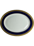 Aynsley England Buckingham Cobalt Blue & Gold 15" Oval Serving Platter Bone China