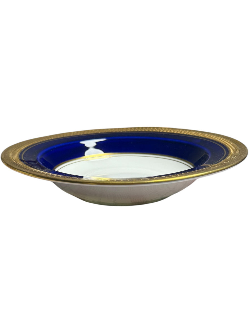 Aynsley England Buckingham Cobalt Blue & Gold  Rim Soup Bowl Bone China