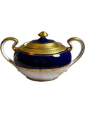 Aynsley England Buckingham Cobalt Blue & Gold Sugar Bowl with Lid Bone China Display Piece Cracked