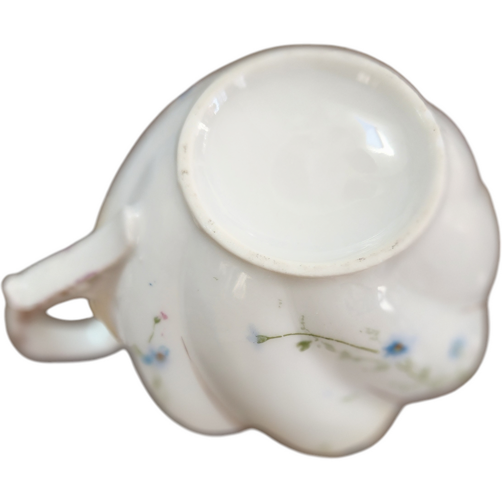 Bavarian Porcelain Hand-Painted Creamer Pitcher Pink and White Floral Design