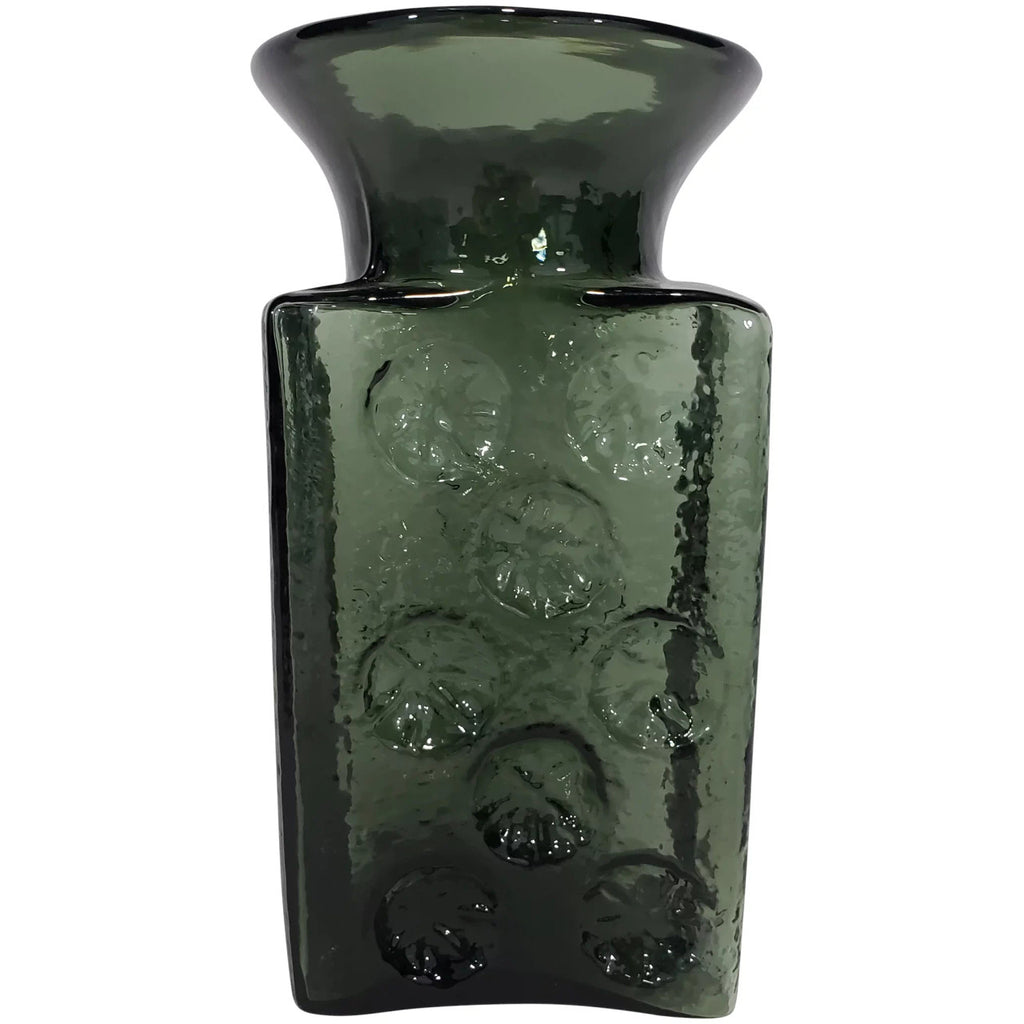 Blenko Joel Myers Avocado Green Pinwheel Water Bottle Vase