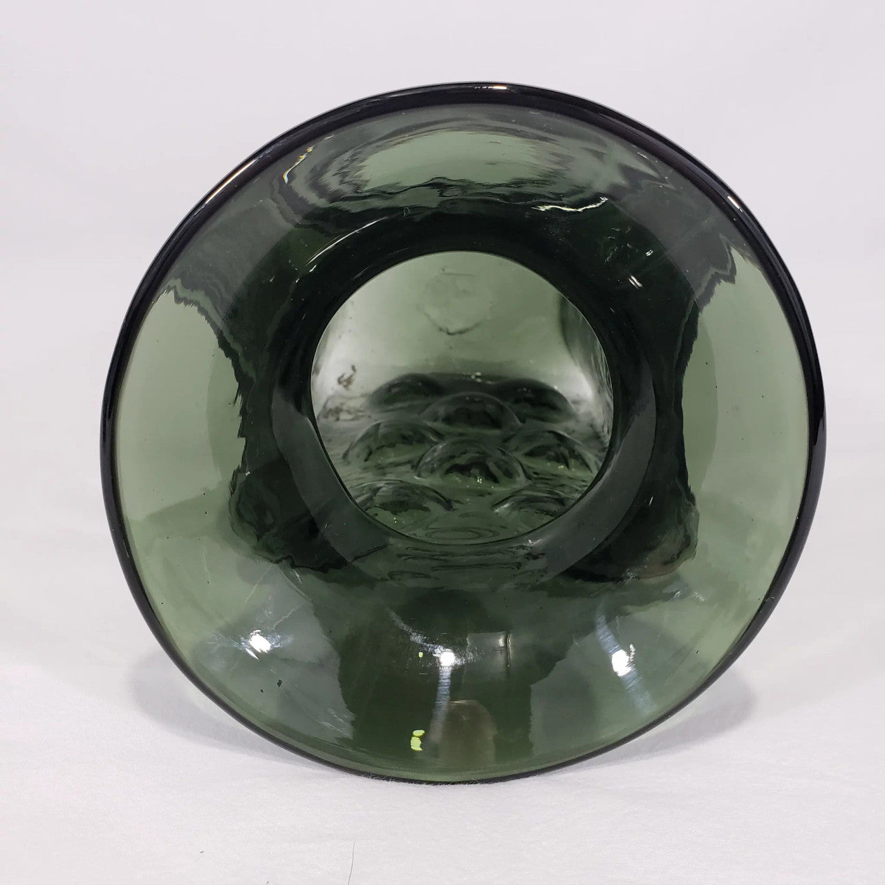 Blenko Joel Myers Avocado Green Pinwheel Water Bottle Vase