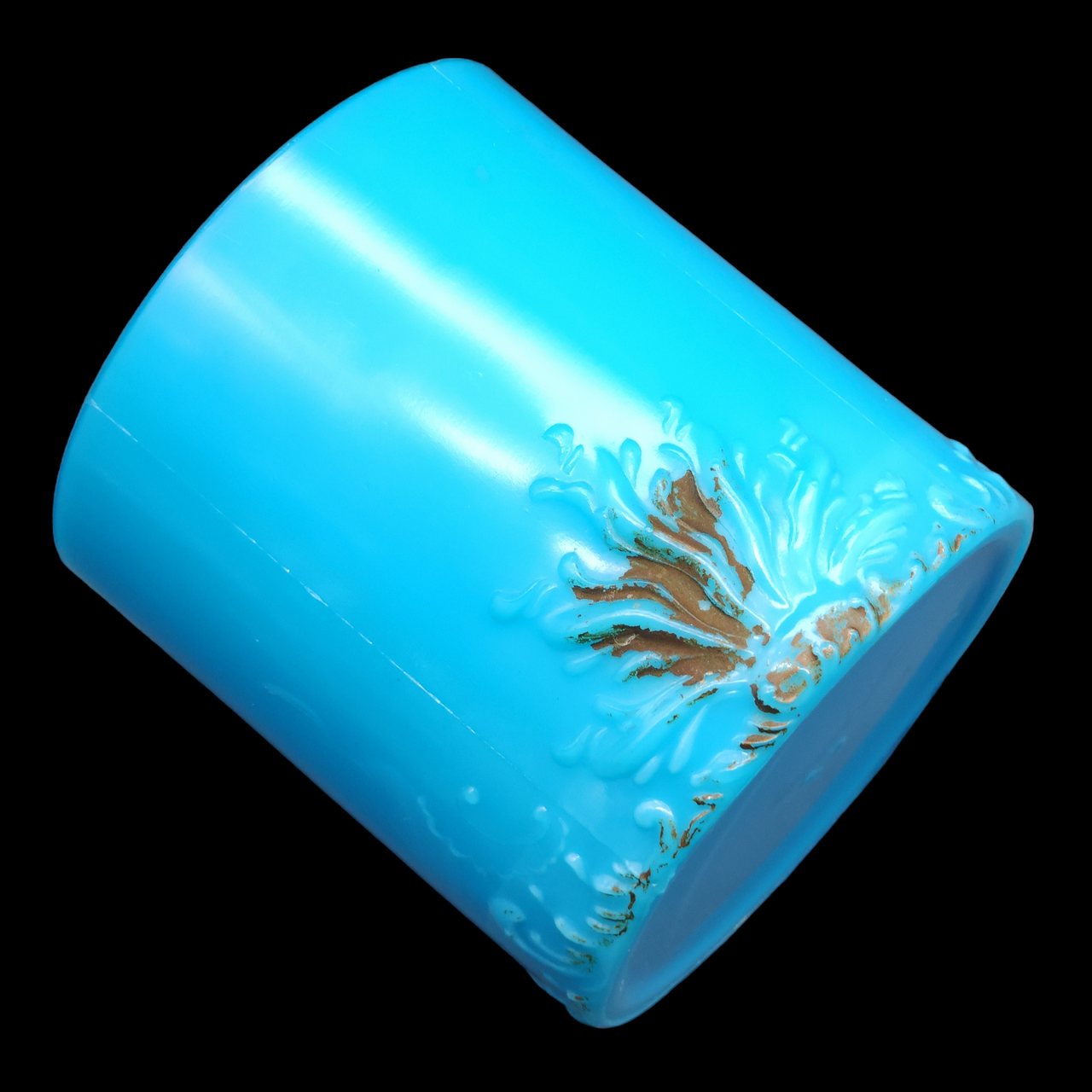 Blue Opaque Milk Glass Dish