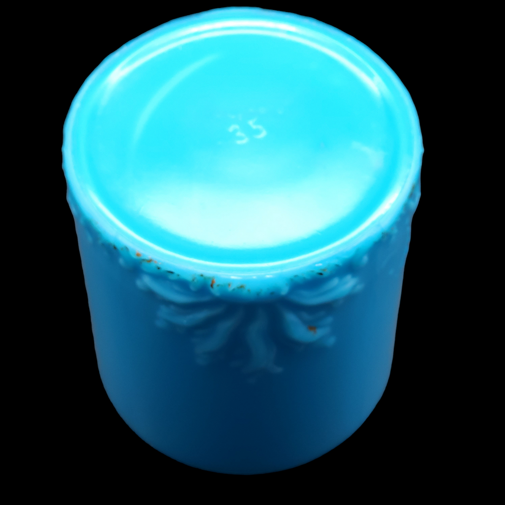 Blue Opaque Milk Glass Dish