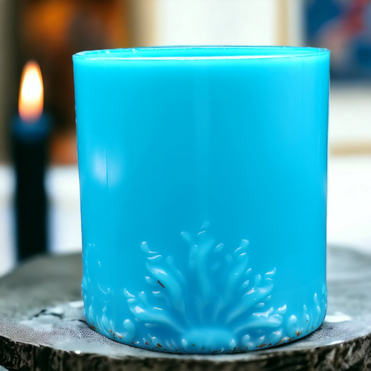Blue Opaque Milk Glass Dish