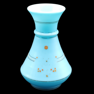 Blue Opaque Milk Glass Vase