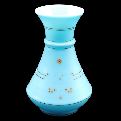 Blue Opaque Milk Glass Vase