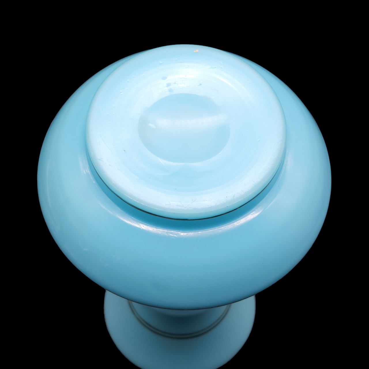 Blue Opaque Milk Glass Vase