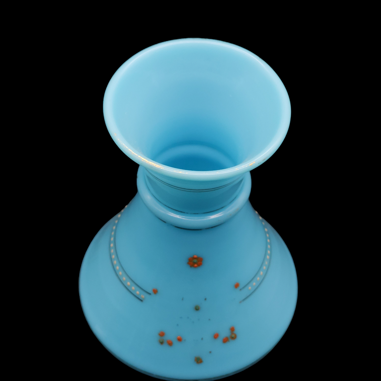 Blue Opaque Milk Glass Vase