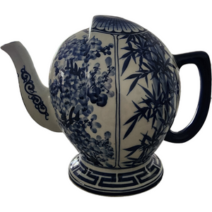Blue and White Lucky Elephan Teapot Shaped Figurine Thailand