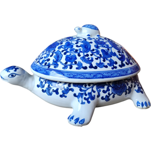 Bombay Asian Garden Blue & White Chinoiserie Turtle Tureen
