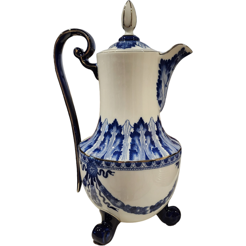 Bombay Asian Garden Blue & White Floral Coffee Pot & Lid 9Cup