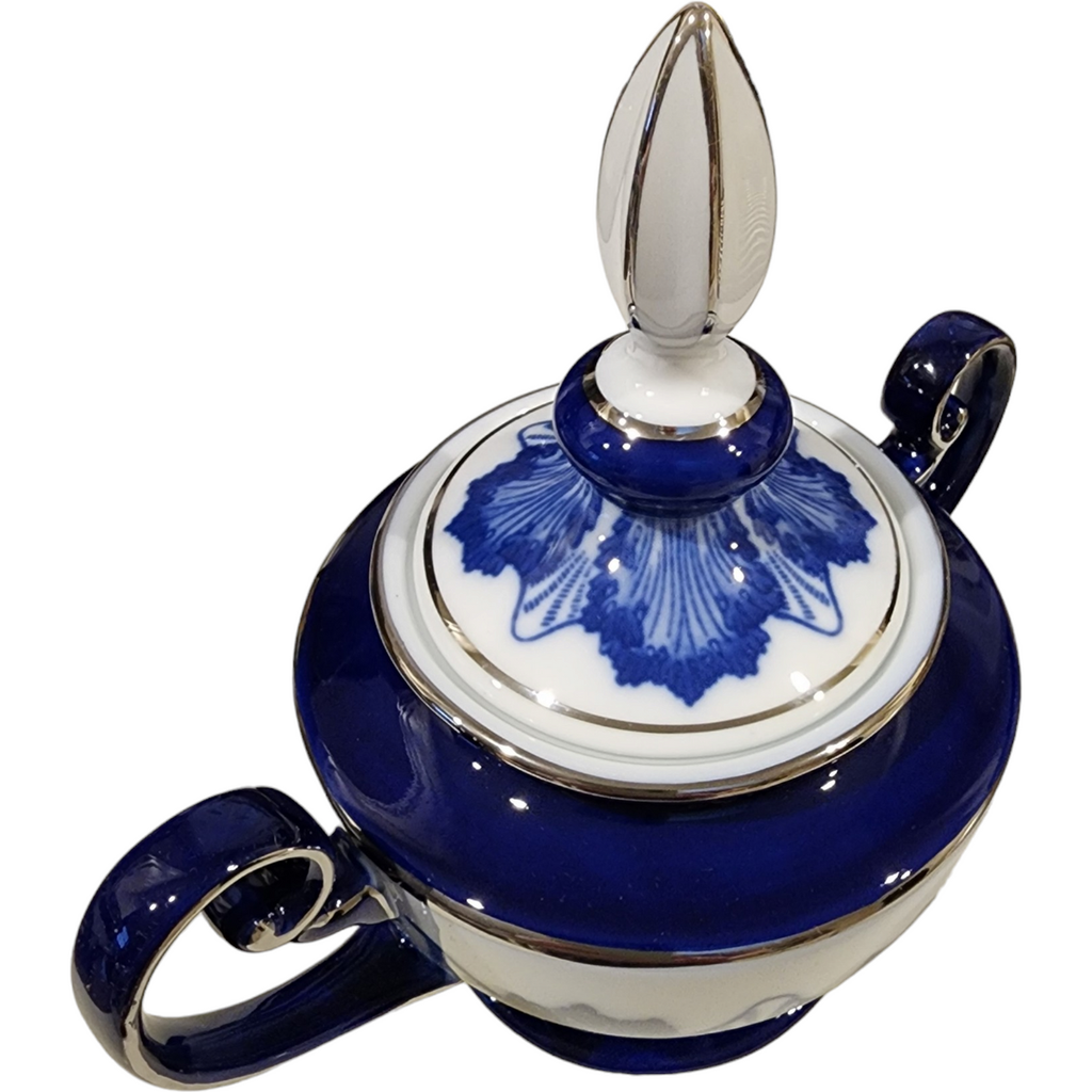 Bombay Asian Garden Blue & White Floral Sugar Bowl & Lid