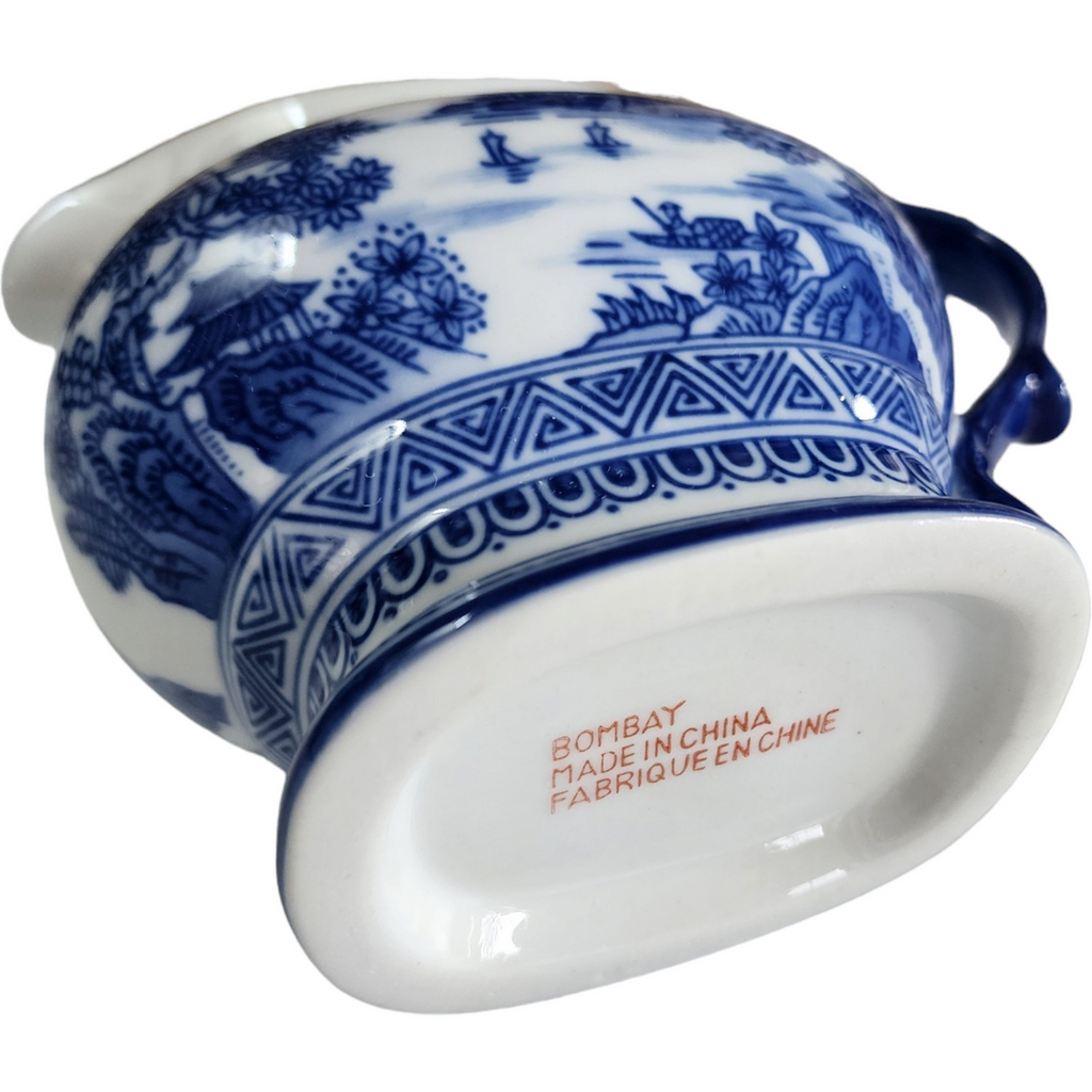 Bombay  Blue White Oriental Scene Creamer
