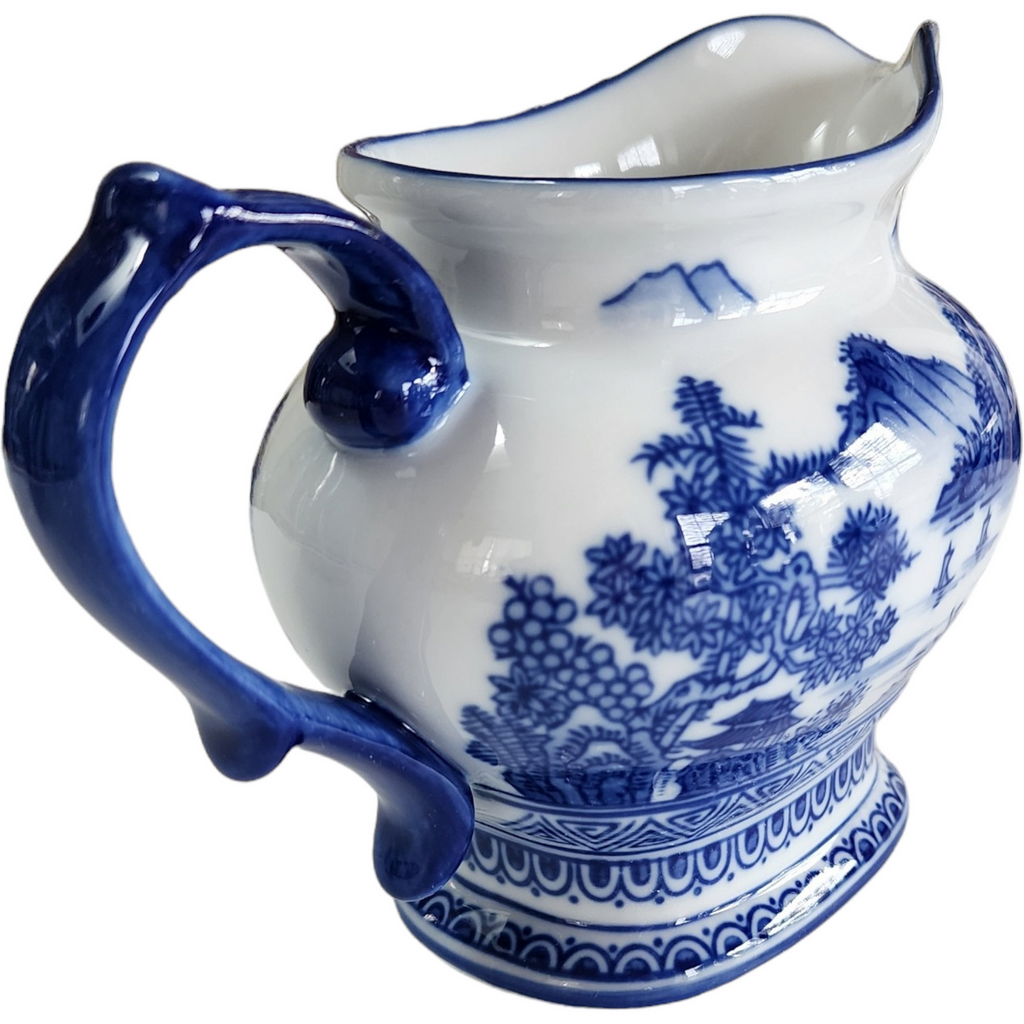 Bombay  Blue White Oriental Scene Creamer