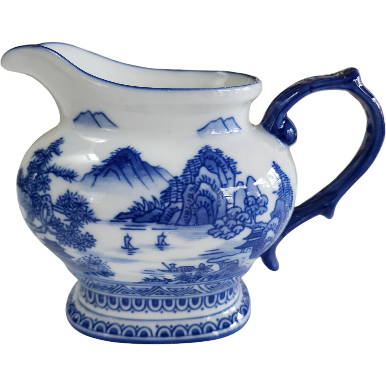 Bombay  Blue White Oriental Scene Creamer