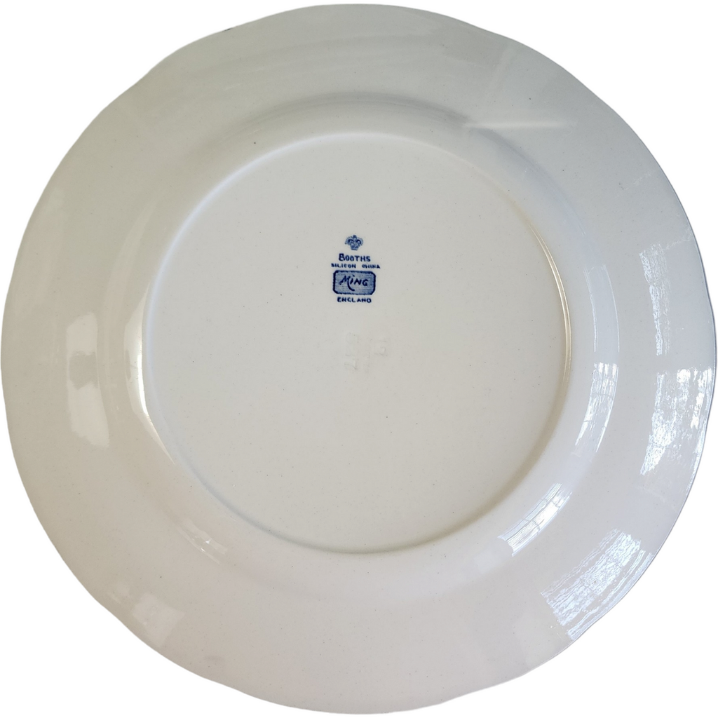 10" Booths Ming Blue and White Oriental Scene Luncheon Plate