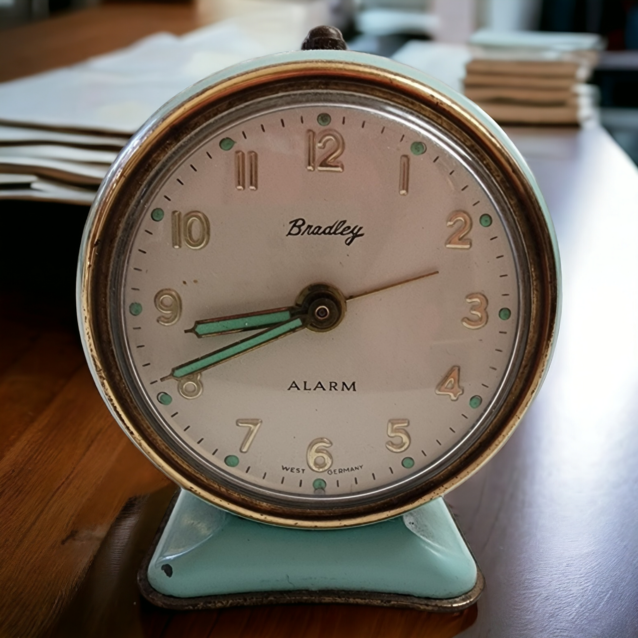 Bradley Wind Up Mechanical Alarm Clock Marked West Germany