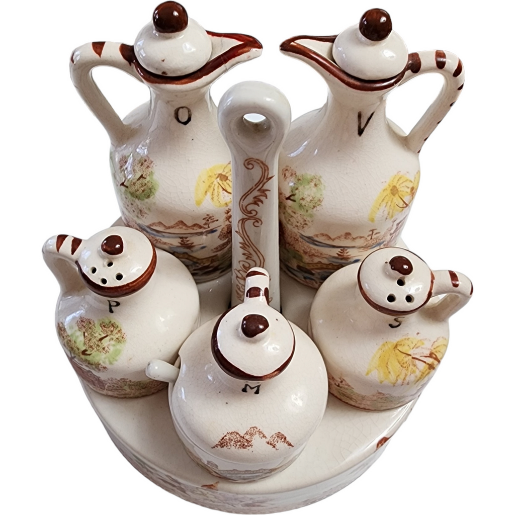 Brown & Ritchie Oriental Gardens Condiment Set 11 Pc Japan