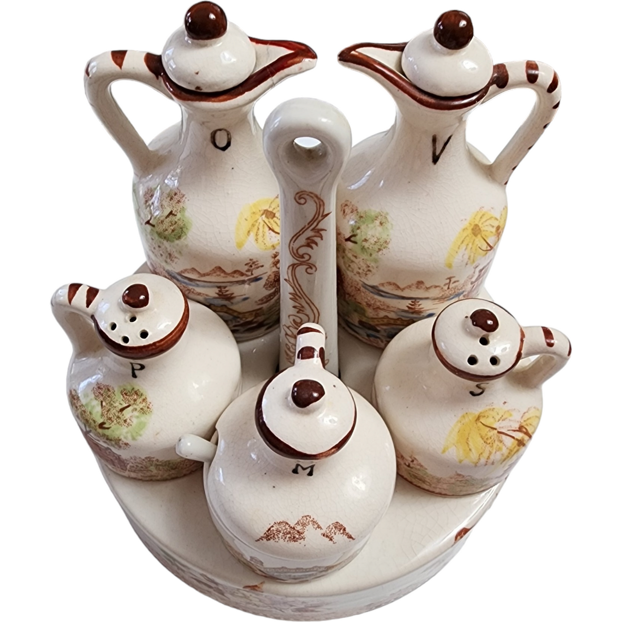Brown & Ritchie Oriental Gardens Condiment Set 11 Pc Japan