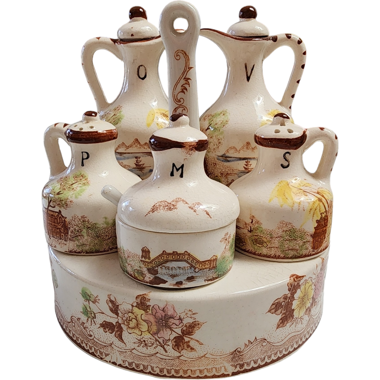 Brown & Ritchie Oriental Gardens Condiment Set 11 Pc Japan