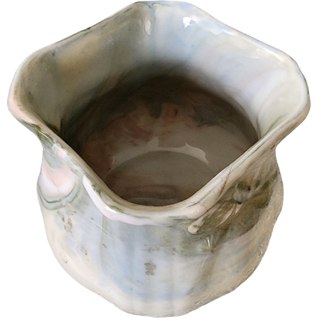 Buffalo China Restaurant Ware Multifleure Marbled Glaze Pottery Vase