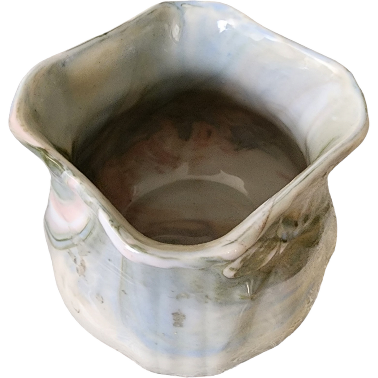 Buffalo China Restaurant Ware Multifleure Marbled Glaze Pottery Vase