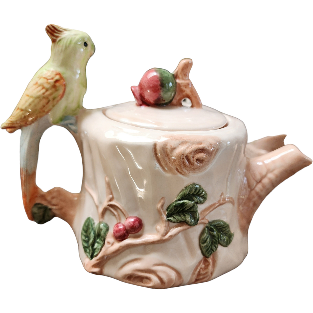 CBK Ltd Large Ceramic Figural Teapot with Cockatoo on Handle