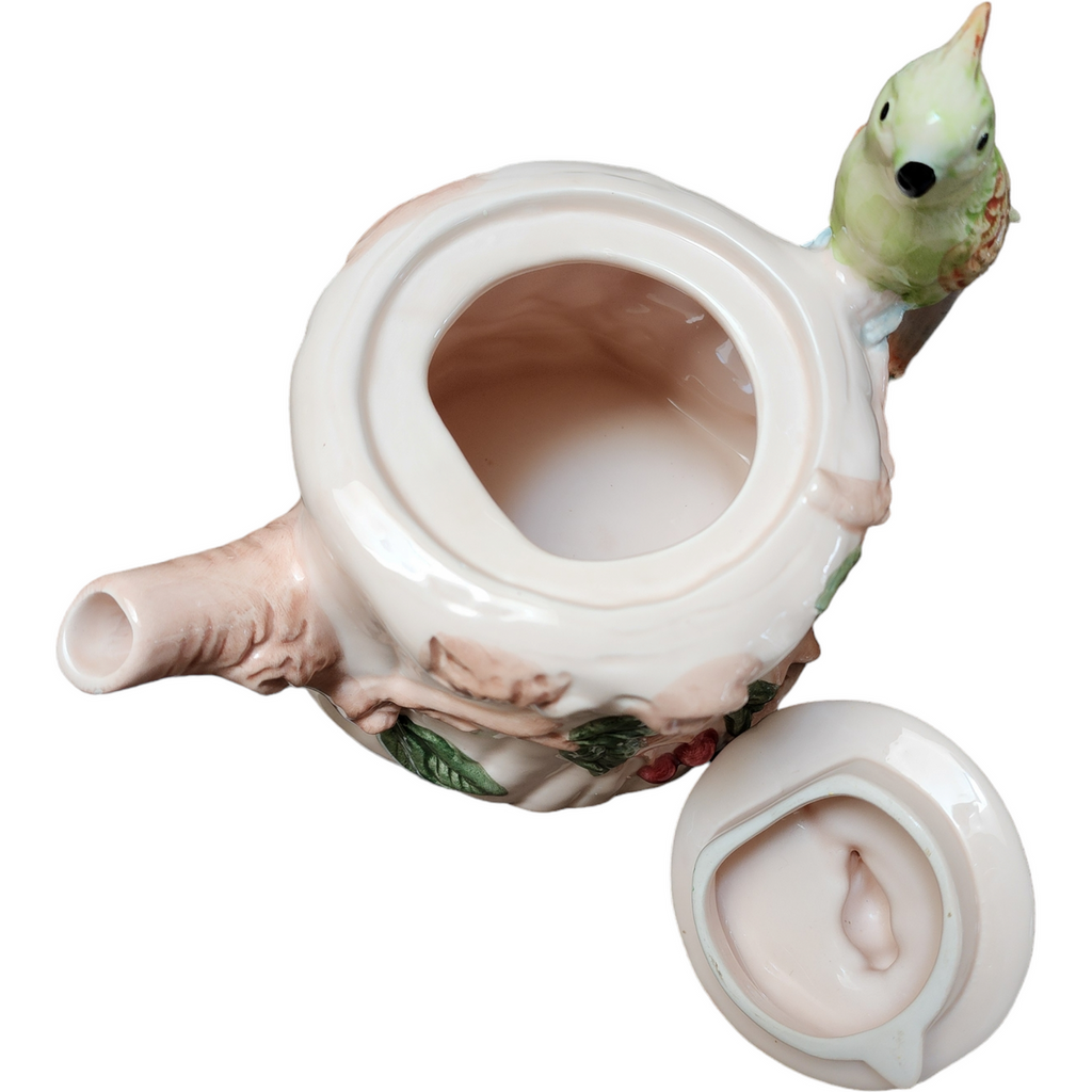 CBK Ltd Large Ceramic Figural Teapot with Cockatoo on Handle
