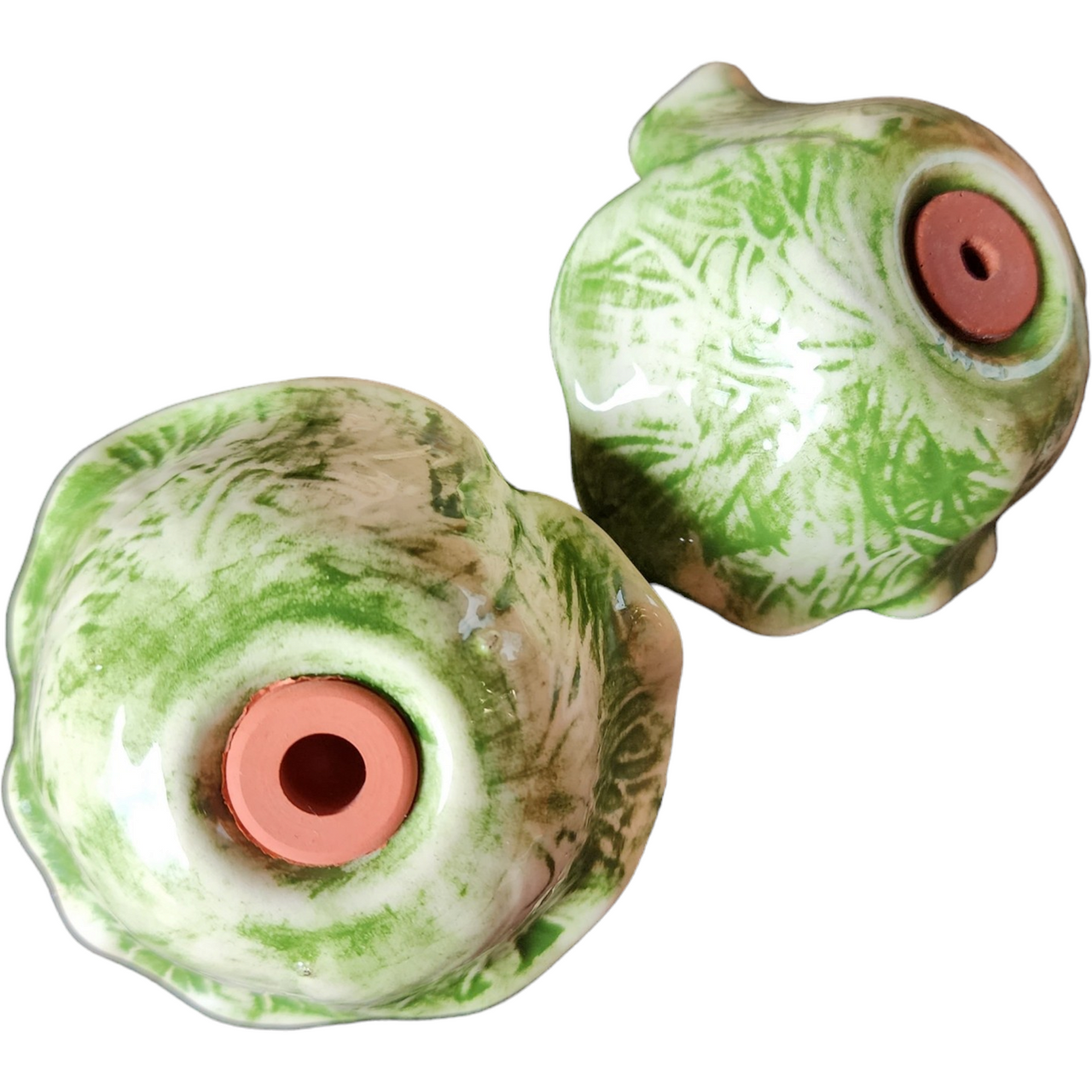 Farmhouse Glazed Limey Green Cabbage Salt & Pepper Set
