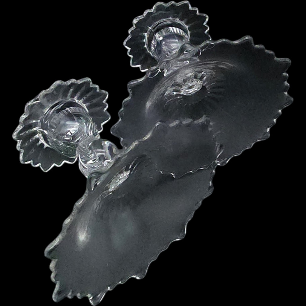 Cambridge Glass Martha #494 Clear 5" Single Candlestick Holders Pair