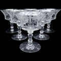 Cambridge Glass Valencia Clear Low Sherbet Glasses Set of 6 Stem 3500