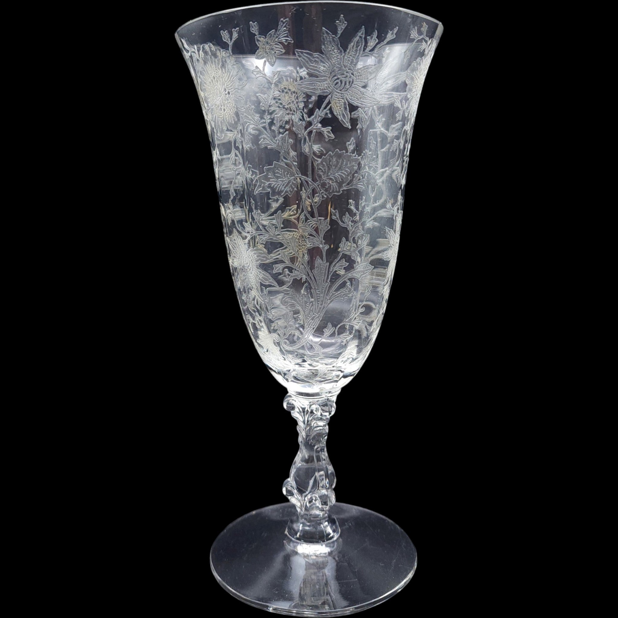Cambridge Wildflower Clear 10 oz Footed Tumbler 7 Inch