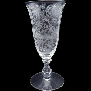Cambridge Wildflower Clear Etched Glass Footed Juice Glass
