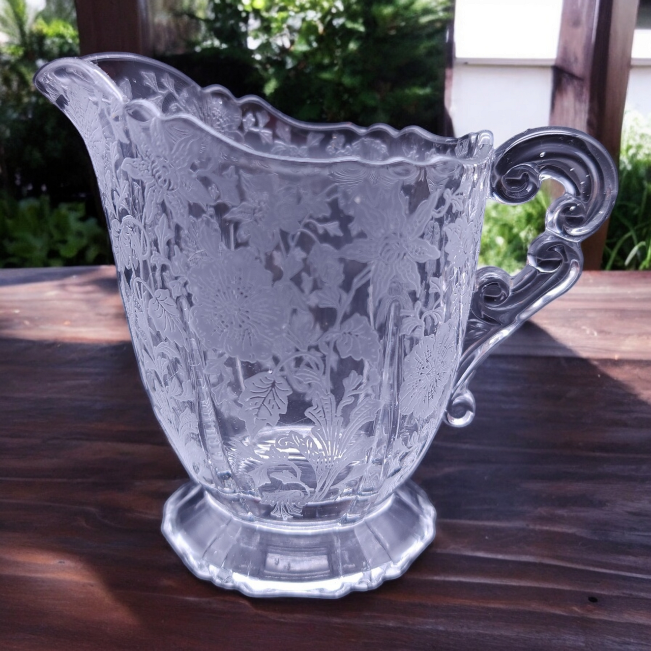 Cambridge Wildflower Clear Footed Creamer