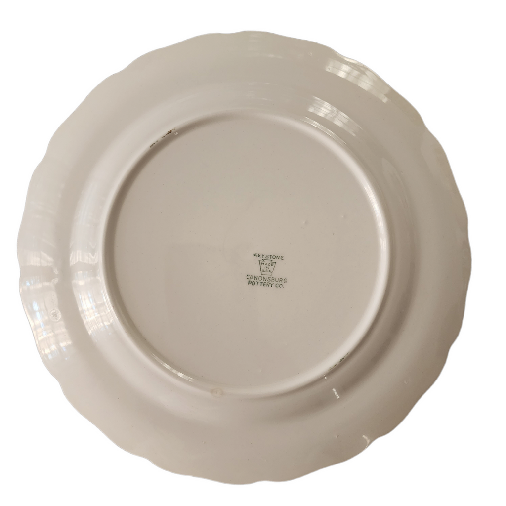 Canonsburg Moss Rose Solid Gold Trim Dinner Plate