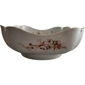 Carlsbad Blue Flowers Leaves Large Vase Bowl Austria