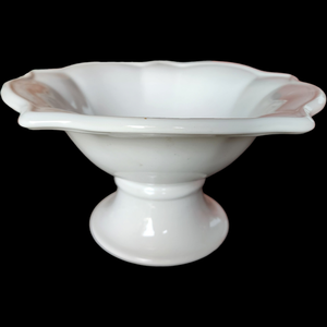 Celebrating Home White Stoneware Collection Large Footed Pedestal Bowl