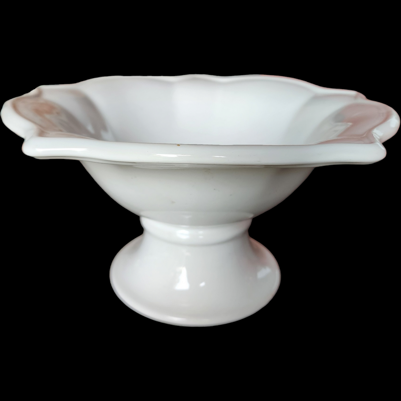 Celebrating Home White Stoneware Collection Large Footed Pedestal Bowl
