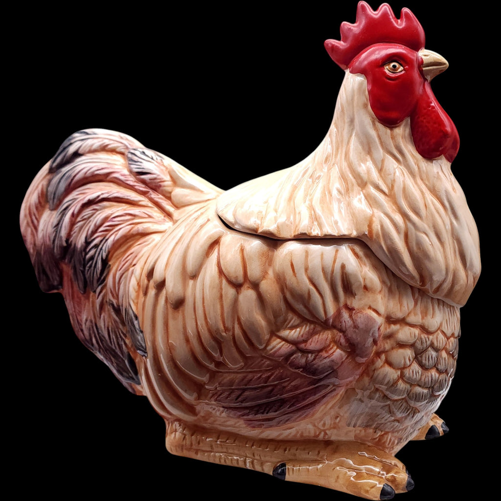 Ceramic Rooster Cookie Jar AMC NY NY Taiwan Farmhouse Decor