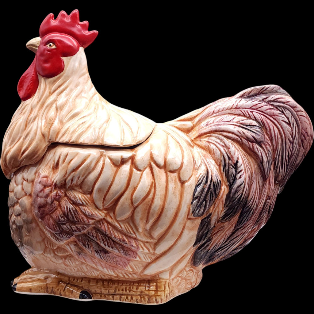 Ceramic Rooster Cookie Jar AMC NY NY Taiwan Farmhouse Decor