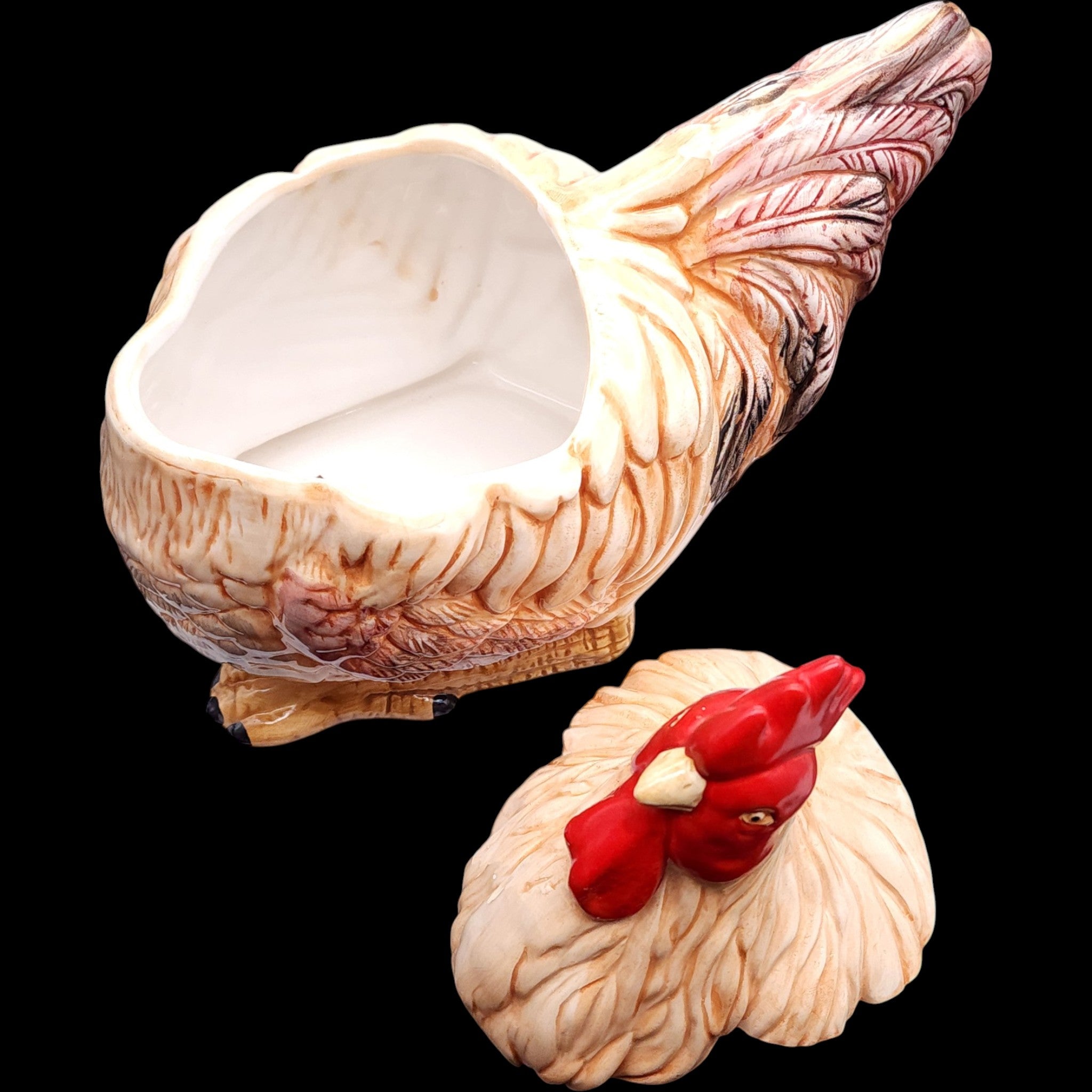 Ceramic Rooster Cookie Jar AMC NY NY Taiwan Farmhouse Decor