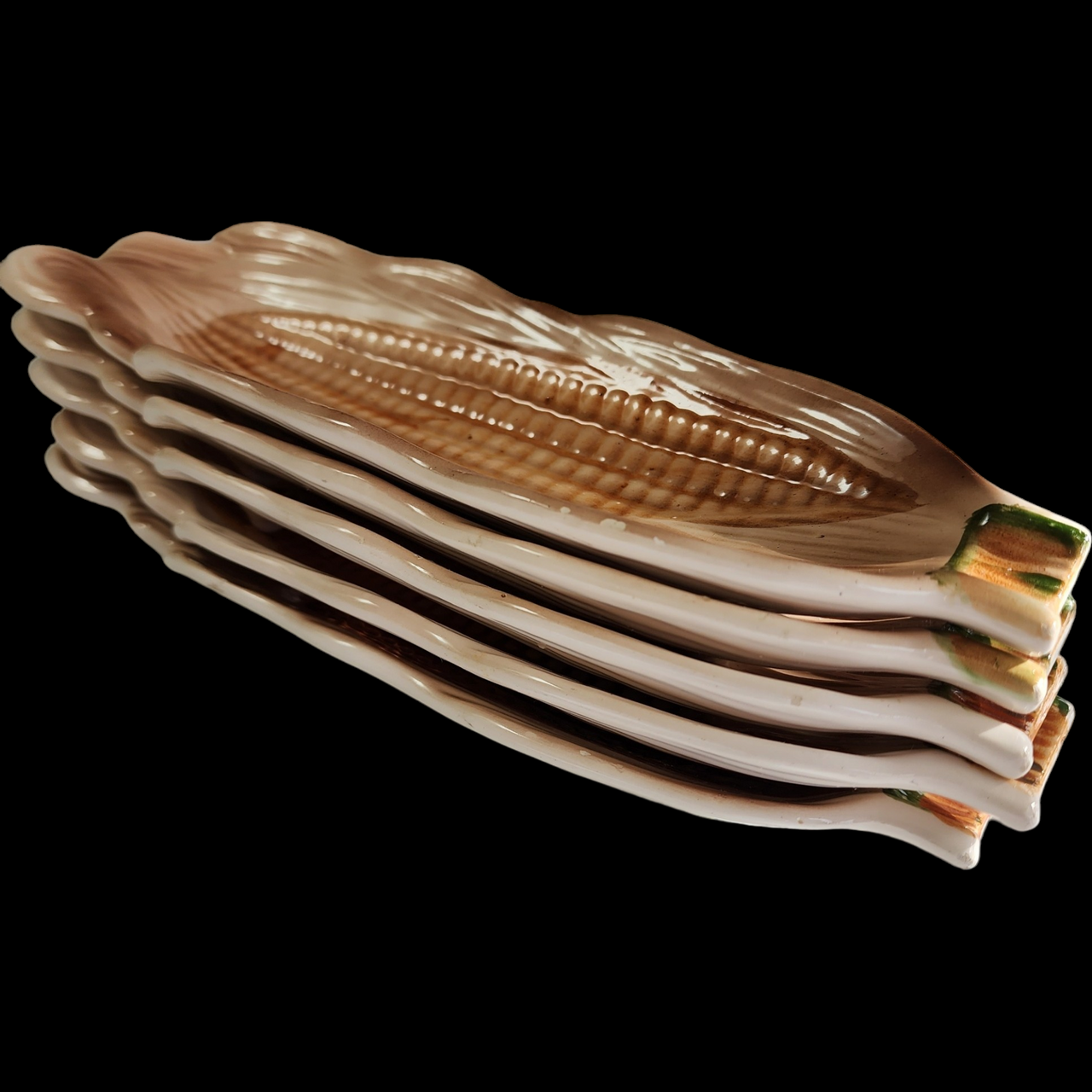 Ceramic Corn on the Cob Holder Dishes Japan Set of 4