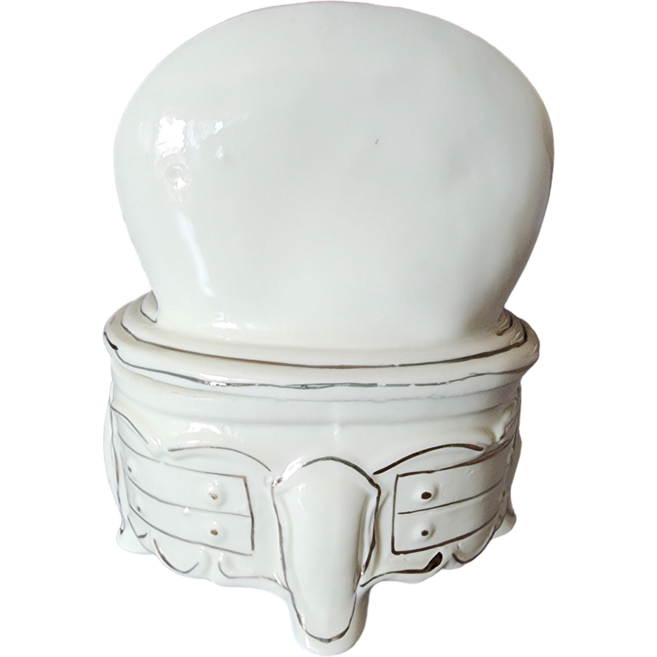 Ceramic Floral Dresser With Mirror Jewelry Ring Vanity Trinket Box