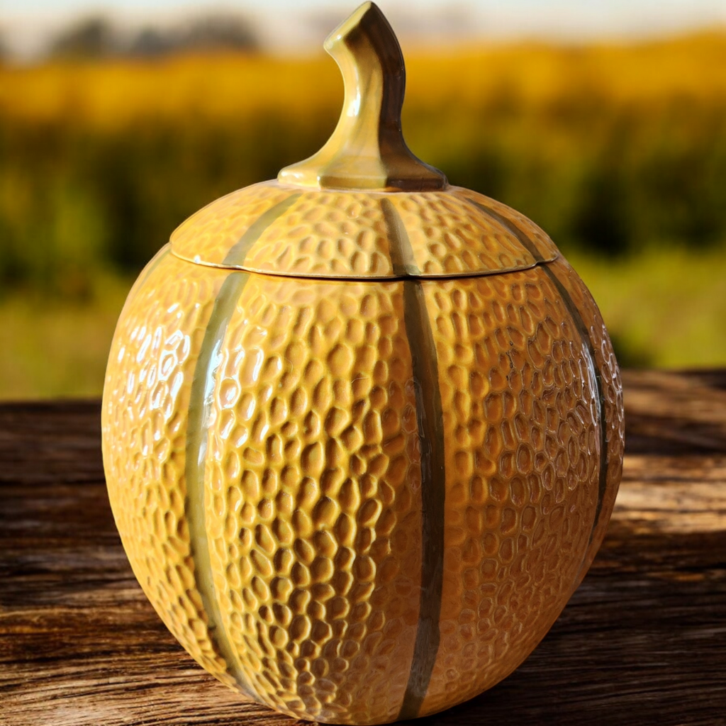 Hull Pottery Pumpkin Shape Cookie Jar Farmhouse Decor