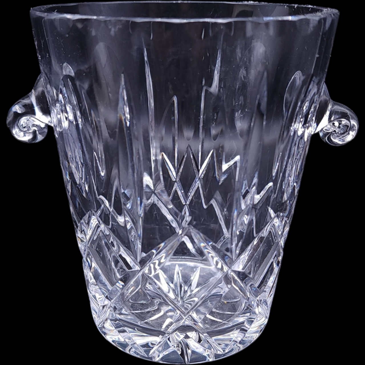 Ceska Criss-Cross & Fan Cut Design Lead Crystal Ice Bucket