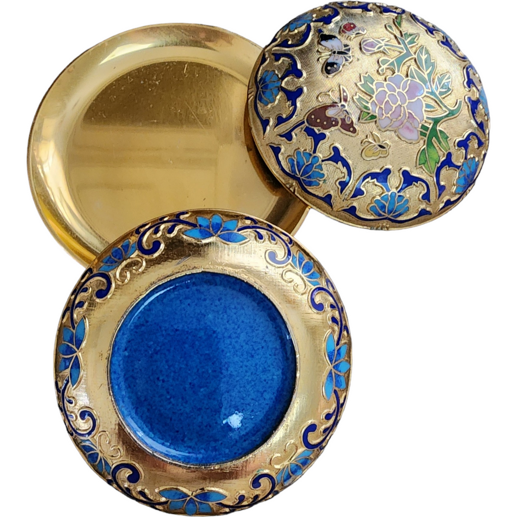 Champleve Cloisonne Enamel Miniature Trinket Jewelry Snuff Box Chinese