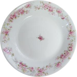 Charles Field Haviland Pink Flowers Green Leaves Limoges France Coupe Soup Bowl